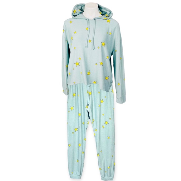 Chaser Star Print Hoodie Pullover Hoodie Sweatshirt Jogger Pant Set L M Revolve - Picture 2 of 16